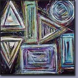 Colorful Abstract Painting: Push My Buttons - by James Homer Brown
