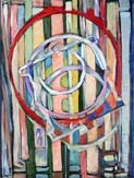Abstract Painting: James Homer Brown - Colorful Painting named "O-Rings"